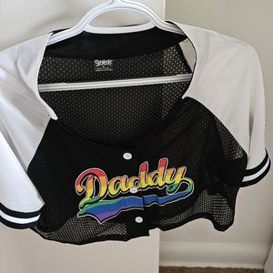 Button up Daddy pride shirt. Half shirt